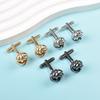 1 Pair Cufflinks Polished Smooth Surface Twist Shape Men Suit Shirt Cufflinks Tuxedo Shirt Accessories Business Evening Party Wear