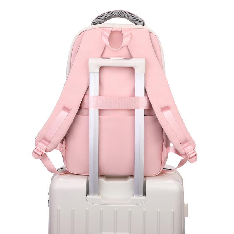 Primary School Student Schoolbag Color Block Women's Large Capacity Backpack