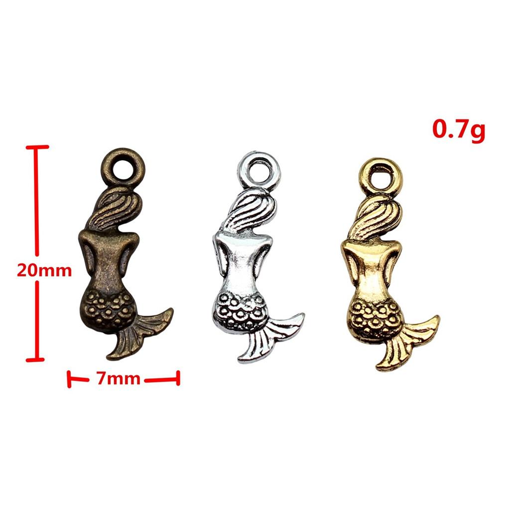 Mermaid Skeleton Charms Gothic Alloy Pendants For Halloween DIY Jewelry Accessories