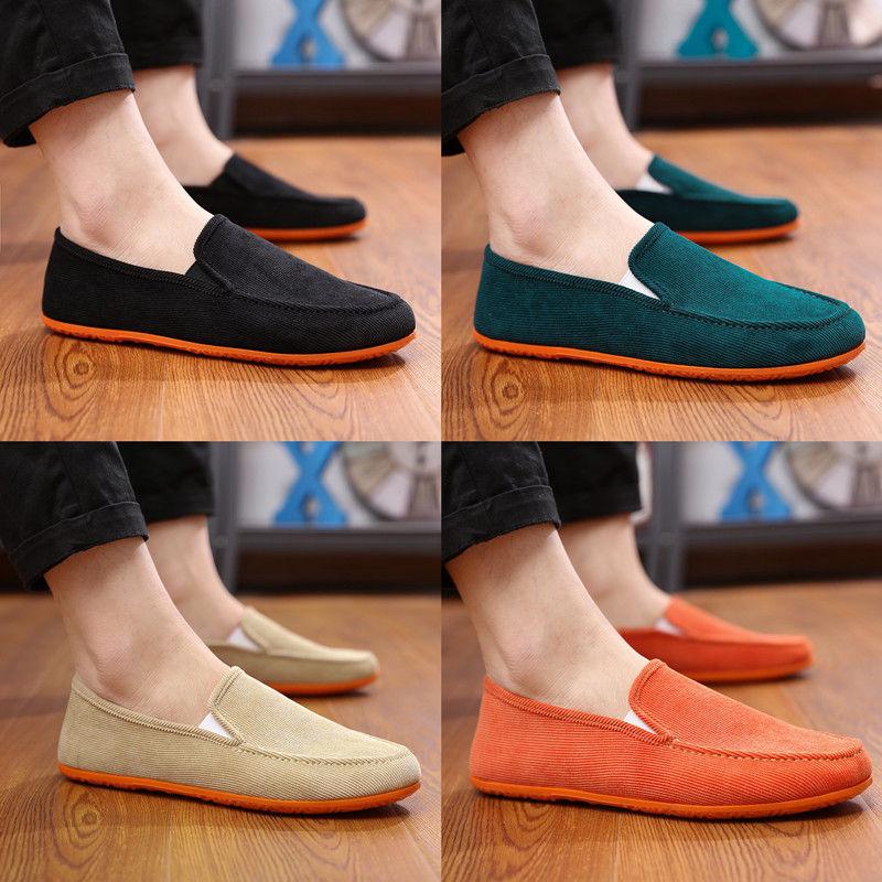 Fashion Man's Big Size Loafers Shoes Flats Slippers Fabric Slip-on Men Gommino Driving Shoes Fashion Summer Style Soft Male Moccasins