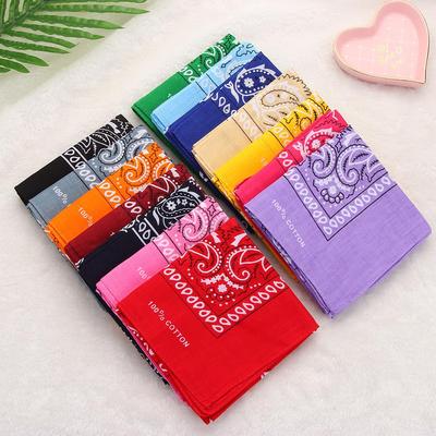 Supplies Headwear 100% Cotton Neck Scarf Wristband Hair Band Paisley Bandana Printed Square Scarves