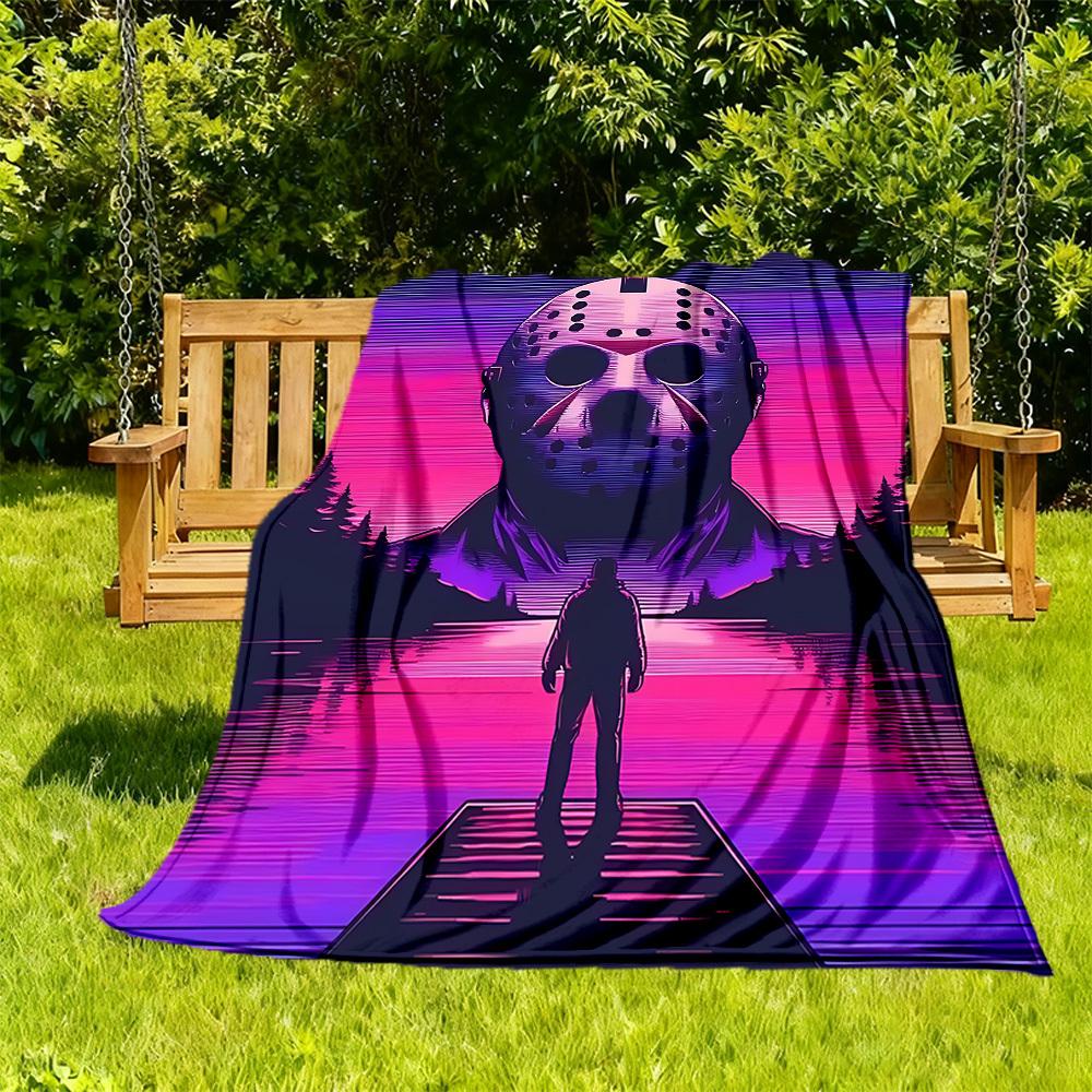 1pc Friday the 13th: The GameS Outdoor Blanket Lightweight Flannel, Soft & Warm, All Season Use for Sofa, Outdoor, Camping, Living Room, Office, Chair