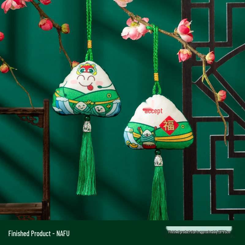 Dragon Boat Festival Wormwood Zongzi Sachet Pendant - Portable DIY Gift