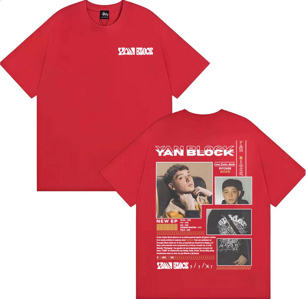 Rapper Yan Block Carlos Yandre Tour 2025 Merch T Shirts Men Women Harajuku Hip Hop Punk T Shirt Summer Tops Loose Casual T-shirt S