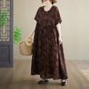 Short Sleeve Plus Size Cotton Vintage Floral New In Dresses for Women Casual Loose Maxi Long Summer Dress