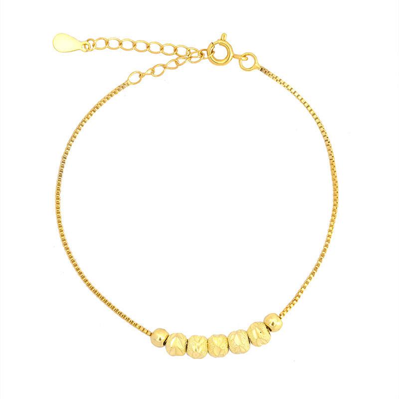 

Wufu Lingmen Transit Браслет из бисера, новый легкий роскошный, маленький и популярный браслет с гальваническим покрытием из 18-каратного золотого песка с круглым лицом, аксессуары для браслета, подарок Adjustable size