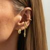 Fashion Metal Smooth Surface C-Shaped Ear Buckle Without Ear Holes, Simple Wind Metal Chain Fringed Stud Earrings