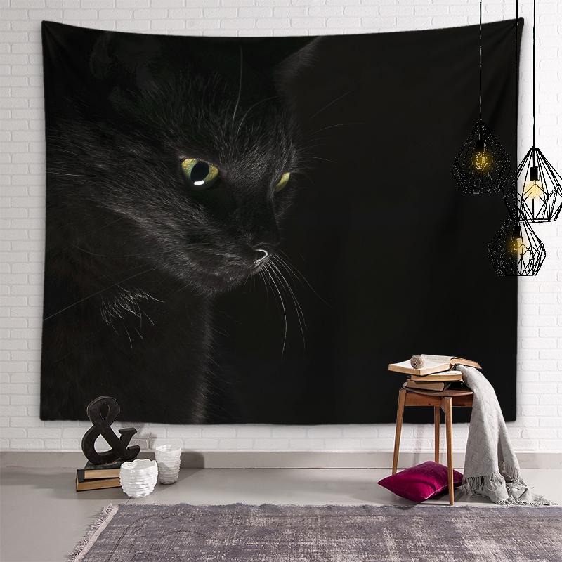 

Гобелен с милым котом, забавный кот, настенный фон, настенное художественное украшение для гостиной, спальни, каваи, украшение для дома 100X75CM