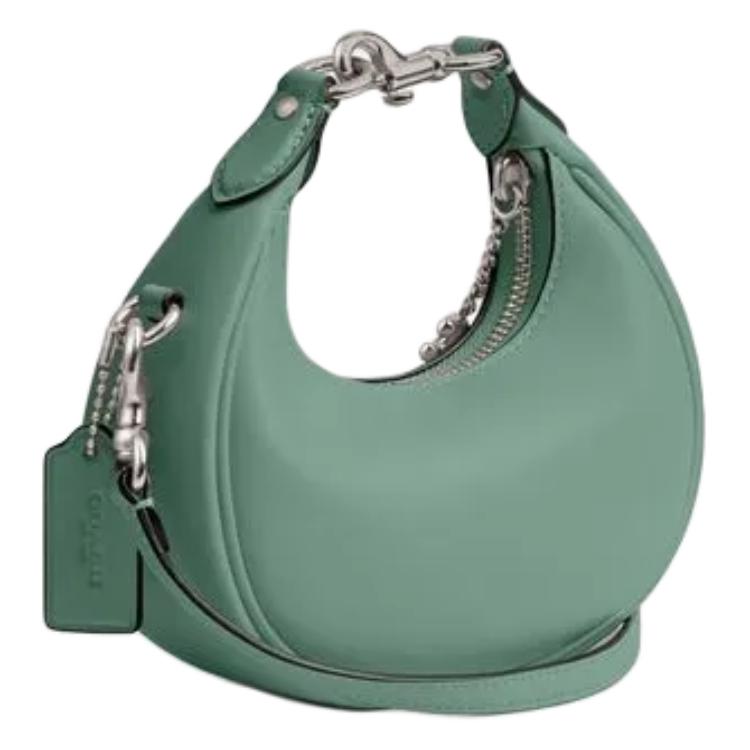 Coach Jonie 15 Removable Adjustable Shoulder Strap Zipper Closure Leather Crescent Bag Mini Women Handbags Sea-Blue CR508-LHAQM