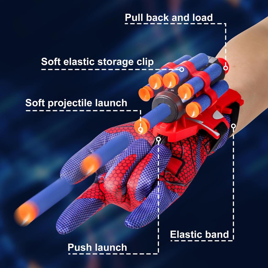 AIUAZA Shooting Cosplay Transmitter with Wrist Costume for Children 6 and Up Toy, Children's Gloves, Shooting,
