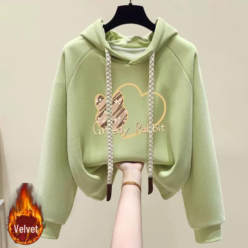 Women's Fleece-Lined Hooded Sweatshirt - New 2024 Petite Winter Dopamine Style