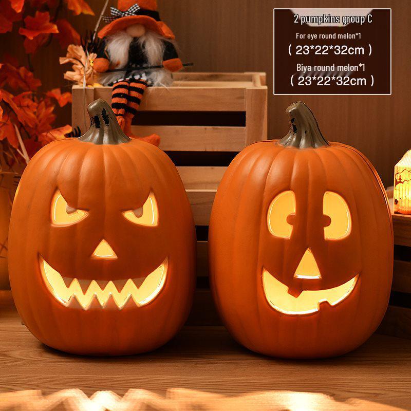 Halloween Light-Up Hollow Pumpkin Lantern for Outdoor Decor
