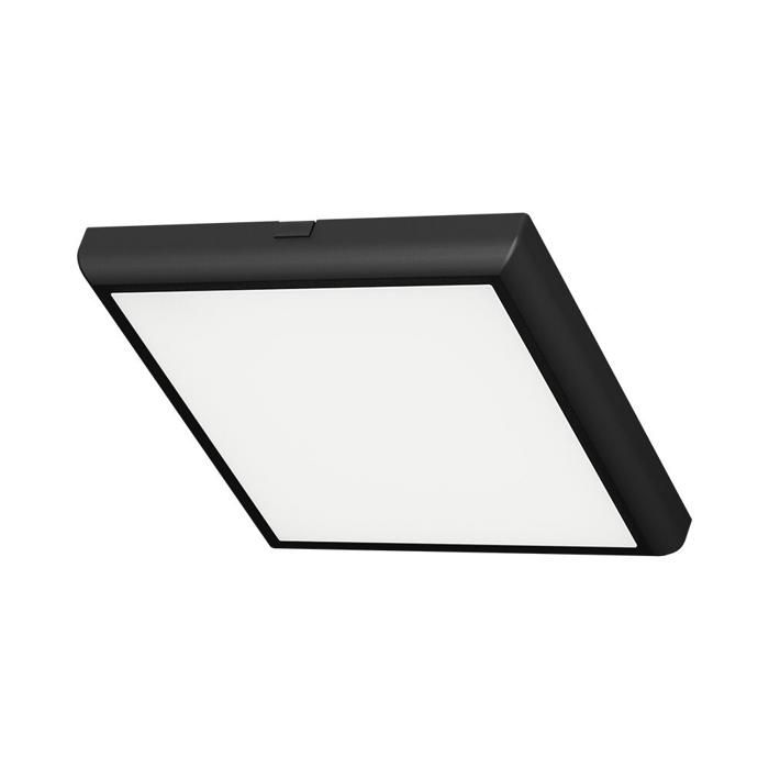 Plafonnier LED noir encastrable ou saillie 20W 3-en-1 carré
