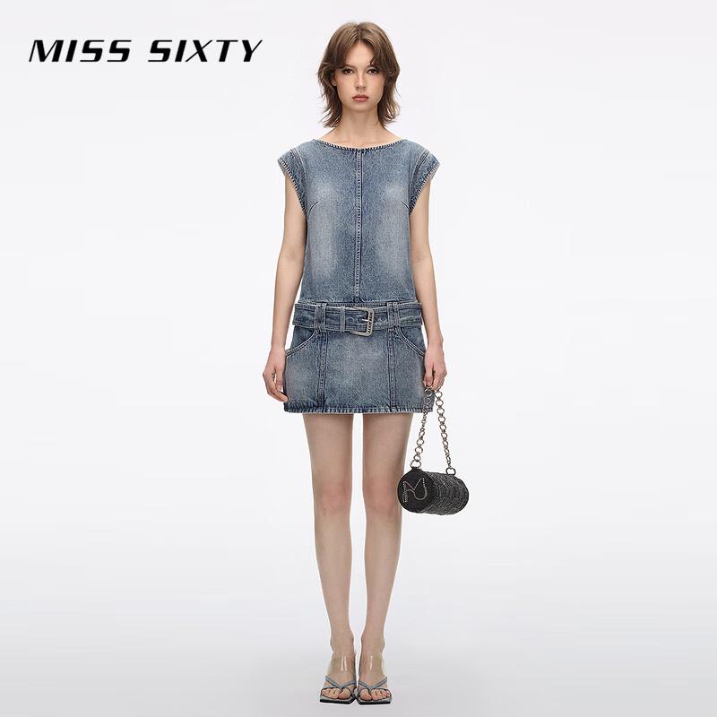 MISS SIXTY 2026 Summer Vintage Washed Denim Short Dress