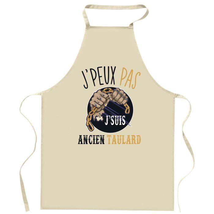 Tablier de cuisine - Planetee - Ancien taulard «J'peux pas» - Coton résistant - Impression française