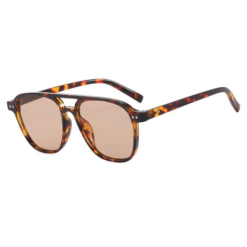 Vintage Big Square Sunglasses Unisex UV400 Black Frame Designer Shades for Men Women