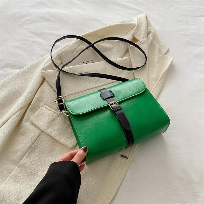 

Trendy Vintage Small Square Bag For Women In Black White Khaki And Green Colors For Fashionable Everyday Use зелений