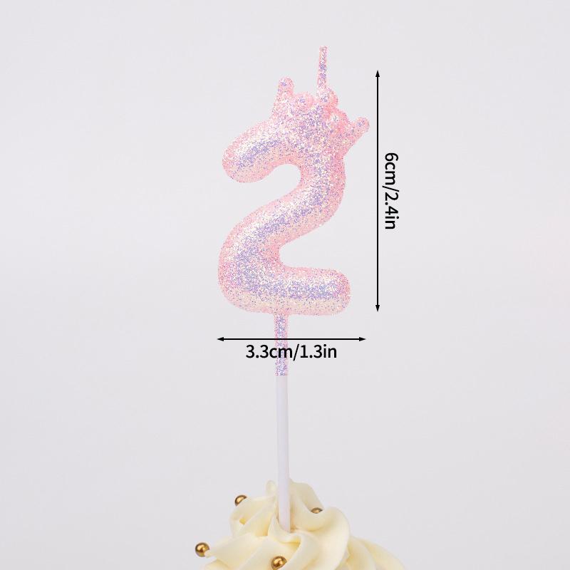Purple Pink 0-9 Number Candle Kpop Birthday Cake Decorations Party Cake Candle Ornament K-pop Accessories