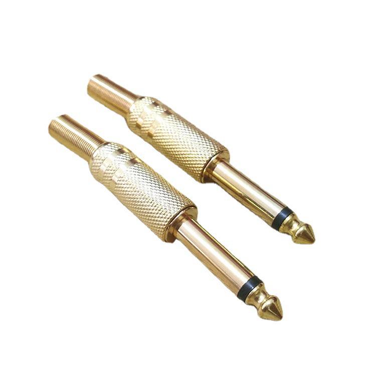 Gold-Plated 6.35mm Mono Microphone Mixer Plug