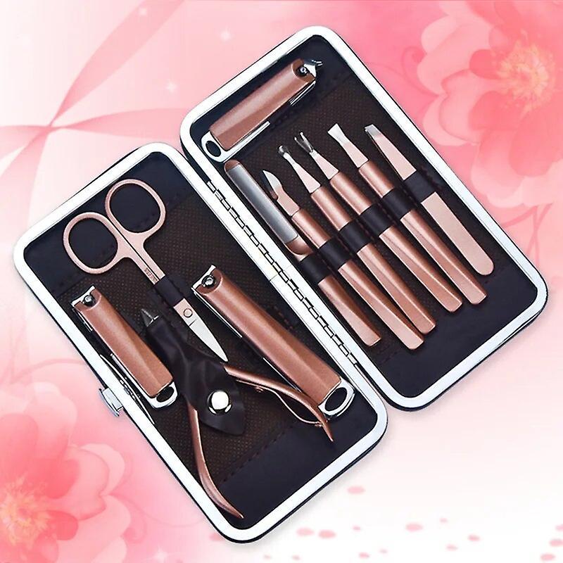 Fashion Manicure Pedicure Set With Case Nails Clipper Kit Stainless Steel Travel Home Nail Care Tools 11pcs