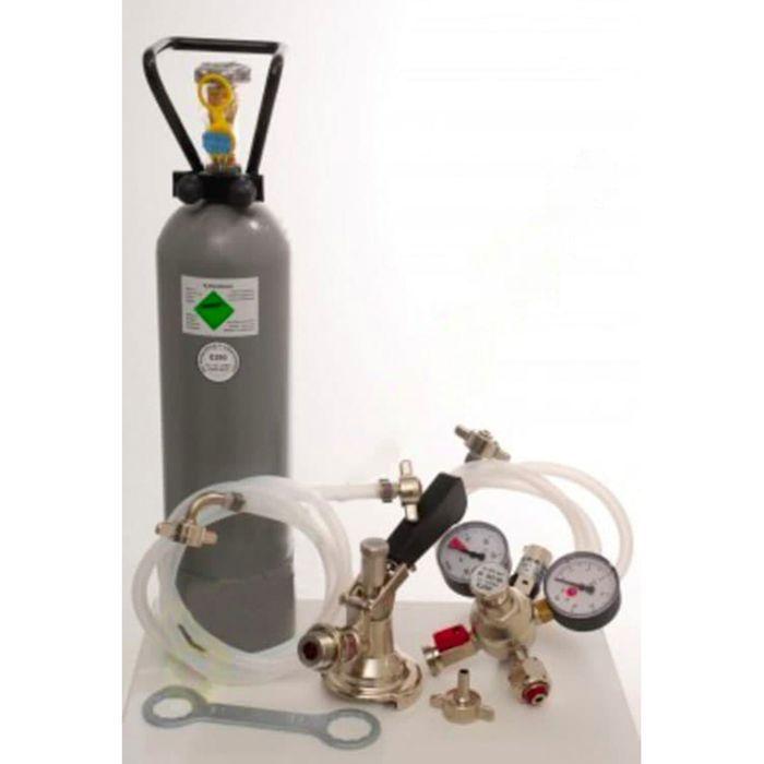 Accessorio - ICH-ZAPFE.DE - Kit Contatto 2 linee - 2x raccordo combinato - Senza bombola di CO2 - 3bar