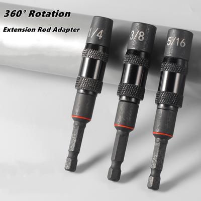 1/4 3/8 5/16 Hex Magnetic Ring Screwdriver/Drill Bits Extension Rod Magnetic Swivel Quick Change Holder Drive Screw Drill Tip