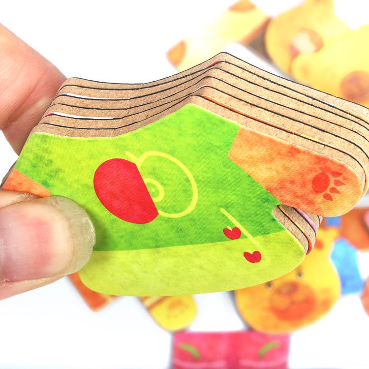 Wooden Bear Dress-Up Puzzle Game for Kids' Early Learning and Cognitive Development