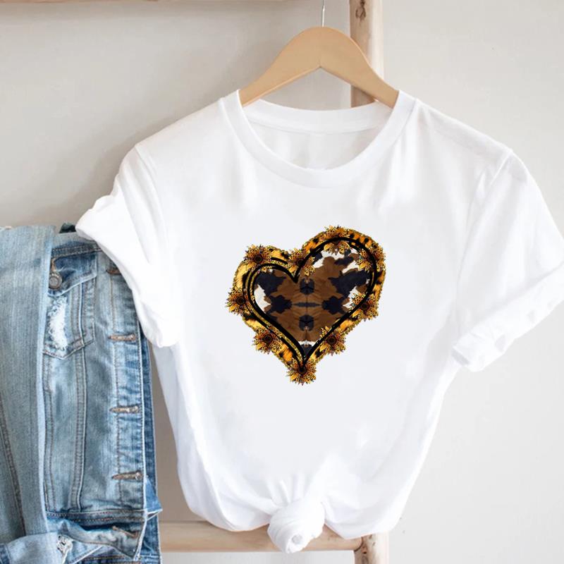 (European Size) Floral Lovely Clothing Casual Tee Bee Trend Cute Top Fashion T Shirt Short Sleeve Women Print Lady Female O-neck Graphic T-shirt