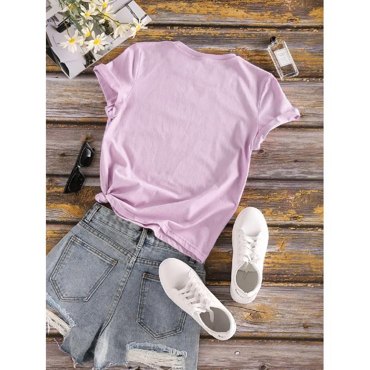 Spanish letter print spring-summer casual wear T Round-neck short-sleeve sports shirt T Women's T-shirt