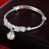 Beautiful and Fashionable Silver-plated Bell Bracelet Women European American Trendy Versatile Rotating Bead Bracelet Accessory