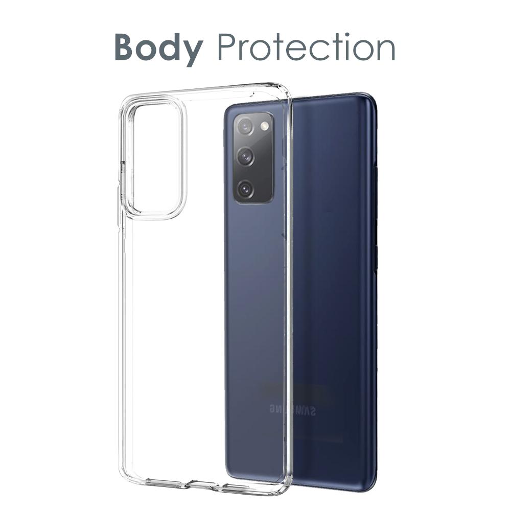 

NORTHJO For Samsung Galaxy S20 FE 4G/5G/2022/S20 Lite TPU Clear Phone Case with 9H Hardness Tempered Glass Screen Protector A