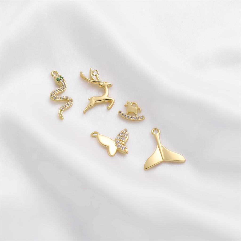 1 Stück Kupferlegierung Tieranhänger Kreatives Design Zubehör für Schmuckherstellung DIY Halskette Armband Ohrring