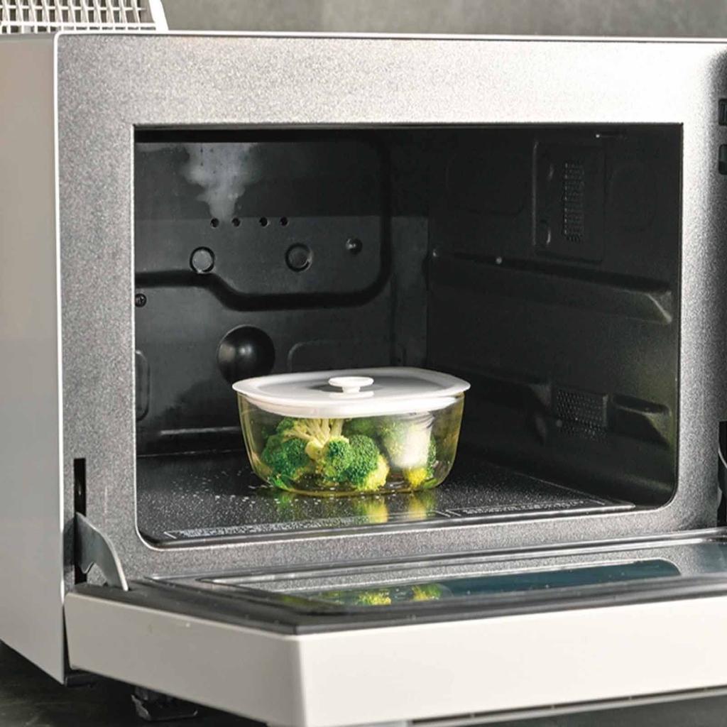 HARIO glass airtight storage BUONO kitchen (Hario) Japanese-made heat-resistant container, square, 600ml, KSTM-60-TW, clear.