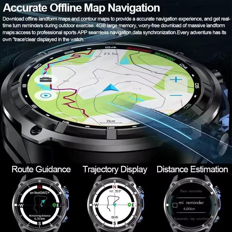 2026 New Outdoor Extreme Adventure GPS Sports Men Smart Watch 1000mAh Battery 10ATM Waterproof Bluetooth Call AMOLED HD Smartwatches