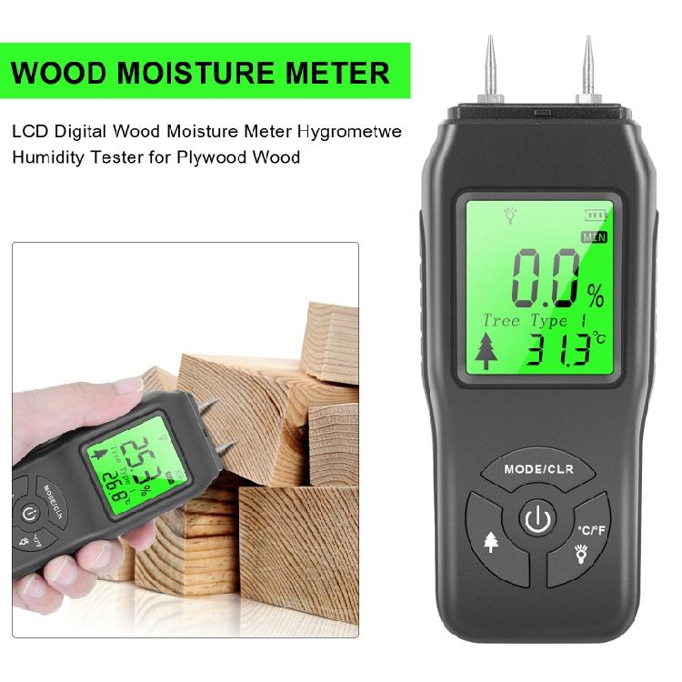 Wood Humidity Detector with LCD Display for Homeowners Professionals Lightweight