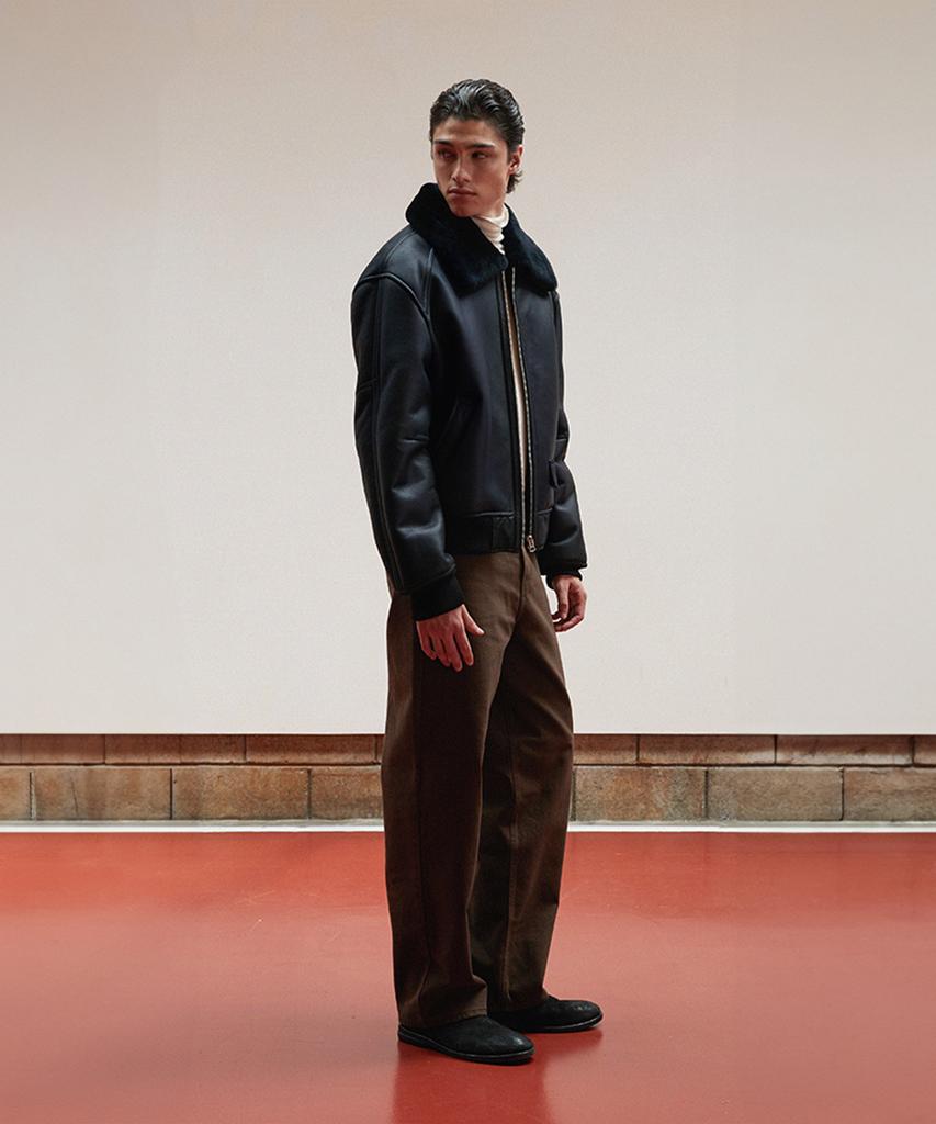 Verdemar Minimal Shearling Bomber Jumper_Deep Navy