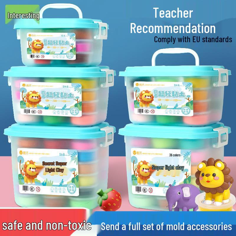 Super Light Non-Toxic Odorless Clay for Kids - 24 Colors