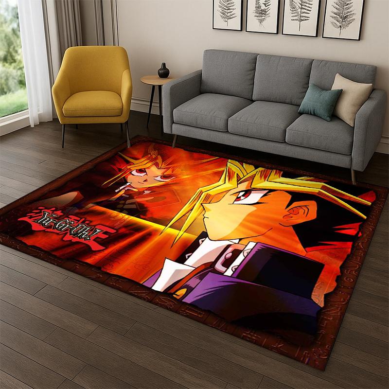 Yu-Gi-Oh Monster Card Cartoon Anime Carpet Rug for Bedroom Living Room Sofa Doormat Home Decor,Kid Game Area Rug Non-slip Gift