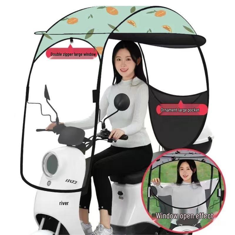 Detachable Electric Vehicle Sunshade Canopy - Thickened Windshield Awning for Battery Cars