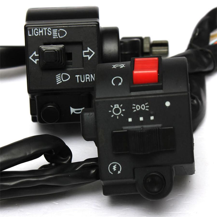 Universal Motorcycle 7/8" 22Mm Handlebar Horn Turn Signal Electrical Start Switch  12V Dc