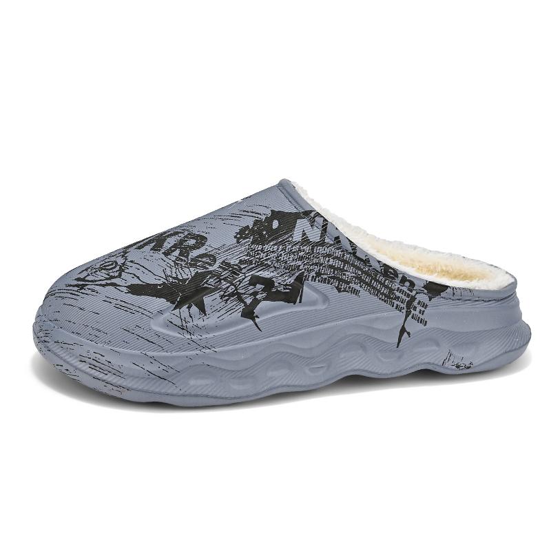 Fashion Winter Slippers For Men Eva Casual Shoe Indoor Ourdoor Warm Plush Non-slip Platform Waterproof Young Fashion Footwear New Style