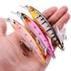 Lifelike Minnow Fishing Baits Sharp Treble Hooks Soft Feather Tails Portable for Freshwater Hiking Fishing Trips