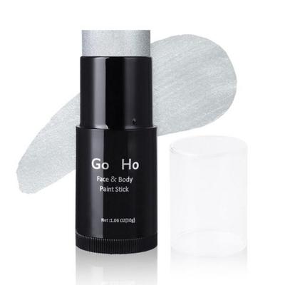 Goho Go Creme-Mischung Grüner Gesichtsfarbe-Stift 1,06oz Vollabdeckender Körper-Stift Halloween Cosplay SFX, Silberner Gesichtsfarbe-Stift