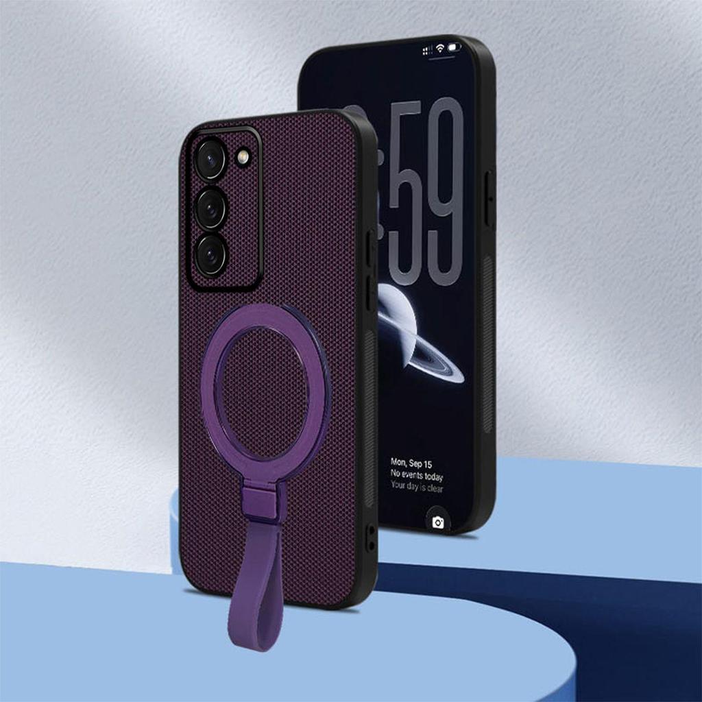 Premium PU Leather Magnetic Ring Stand Phone Case for Samsung Galaxy S23+,S23 Business Style Protective Cover