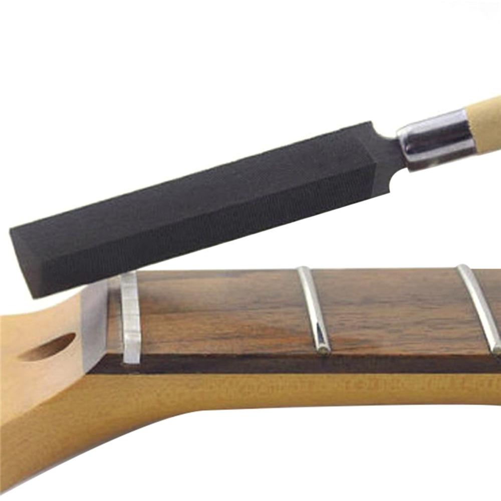 Black Guitar Nut File Steel+Wood Guitar Fret File Portable Fret Slot File For Guitar