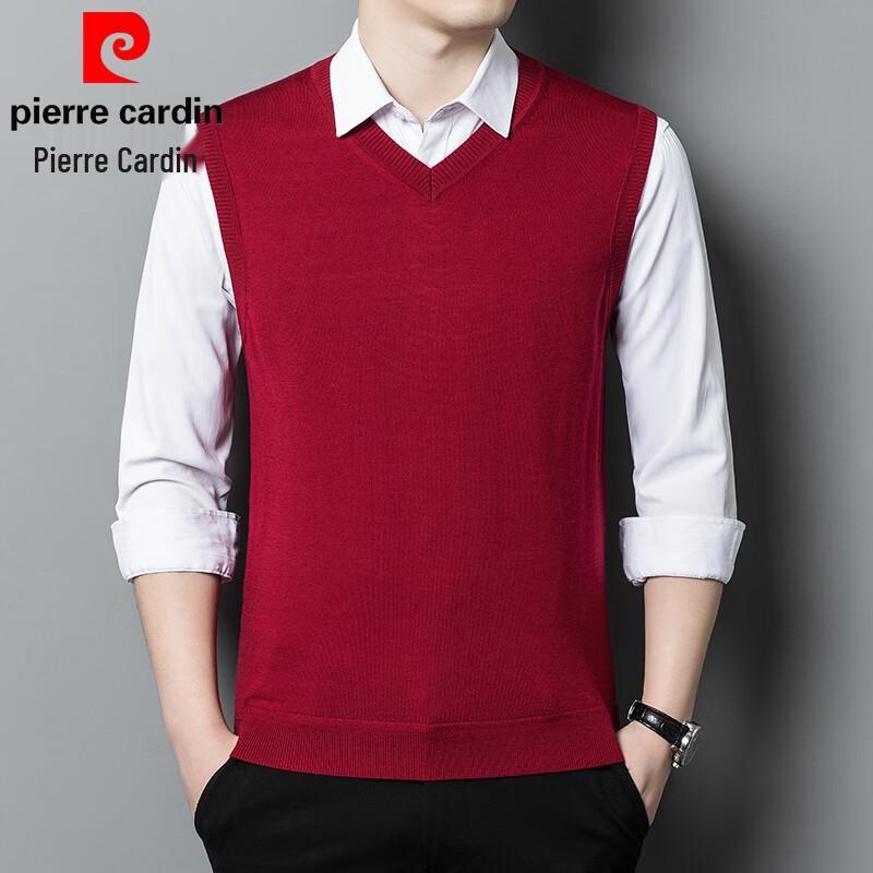 Pierre Cardin Men's 100% Wool V-Neck Sleeveless Sweater Vest