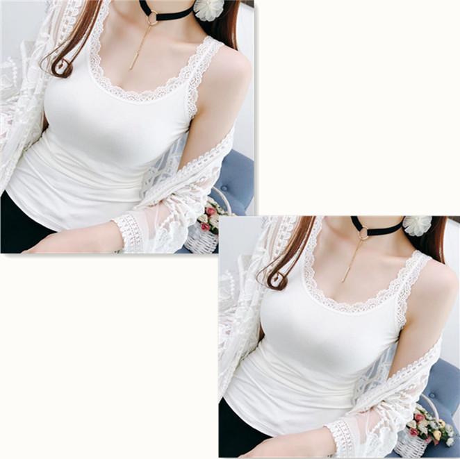 Summer sling vest women's large size slim fit, spring and autumn outer wear, lace edge sling inside
