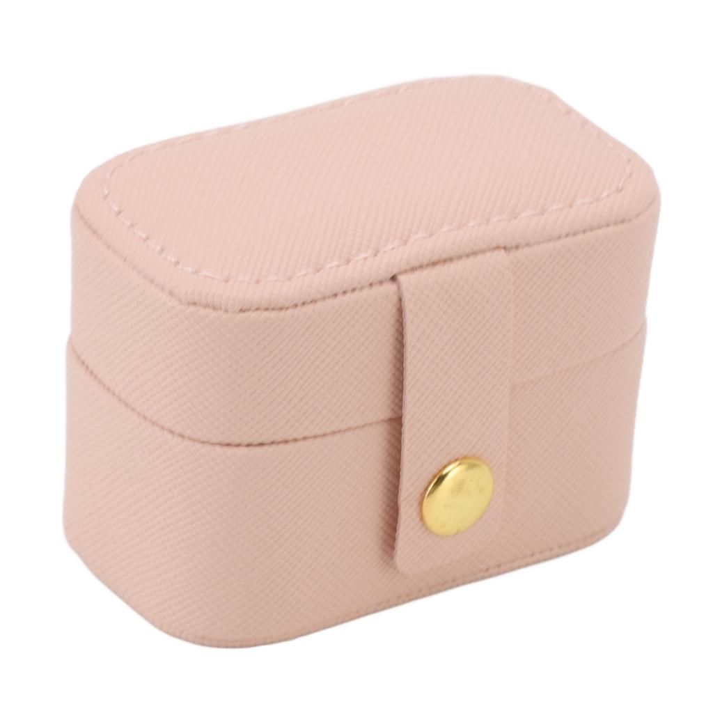 Mini Ring Storage Box PU Leather Small Jewelry Box Organizer Small Travel Earring Case Pink