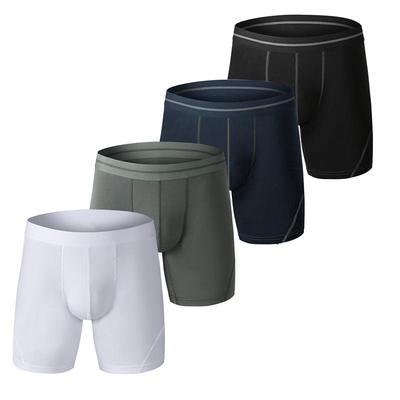 Herren Baumwoll Unterwäsche Shorts Männlich Lange Unterhosen Verlängerte Fitnesshose Sport Boxers M L XL XXL 3XL
