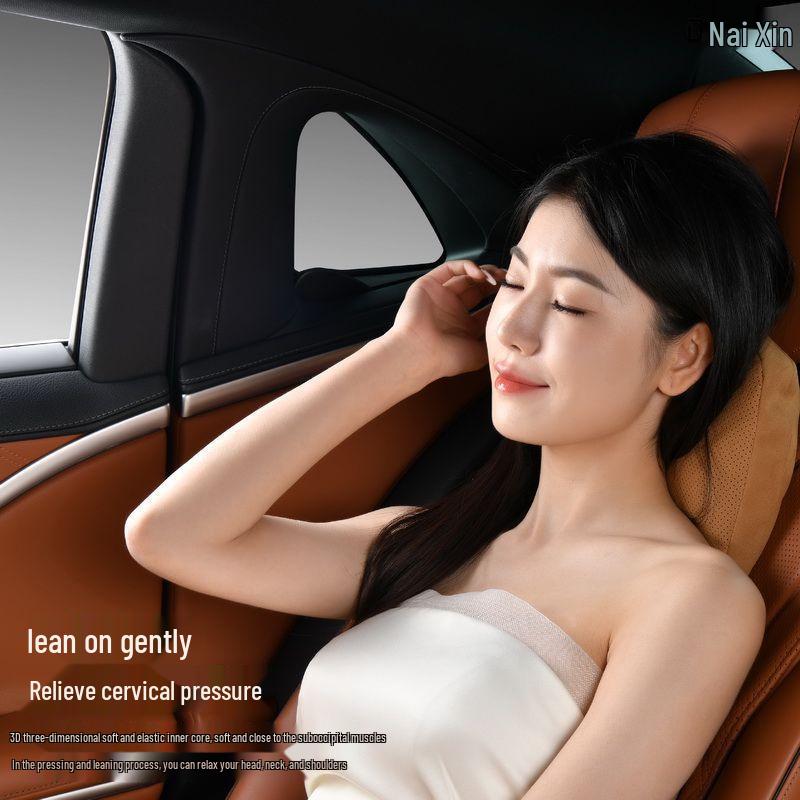 Luxurious Fur Neck Support Headrest for Maybach – Universal Car Interior Comfort